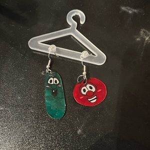 Handmade Veggie Tales shrinky dink earrings!!